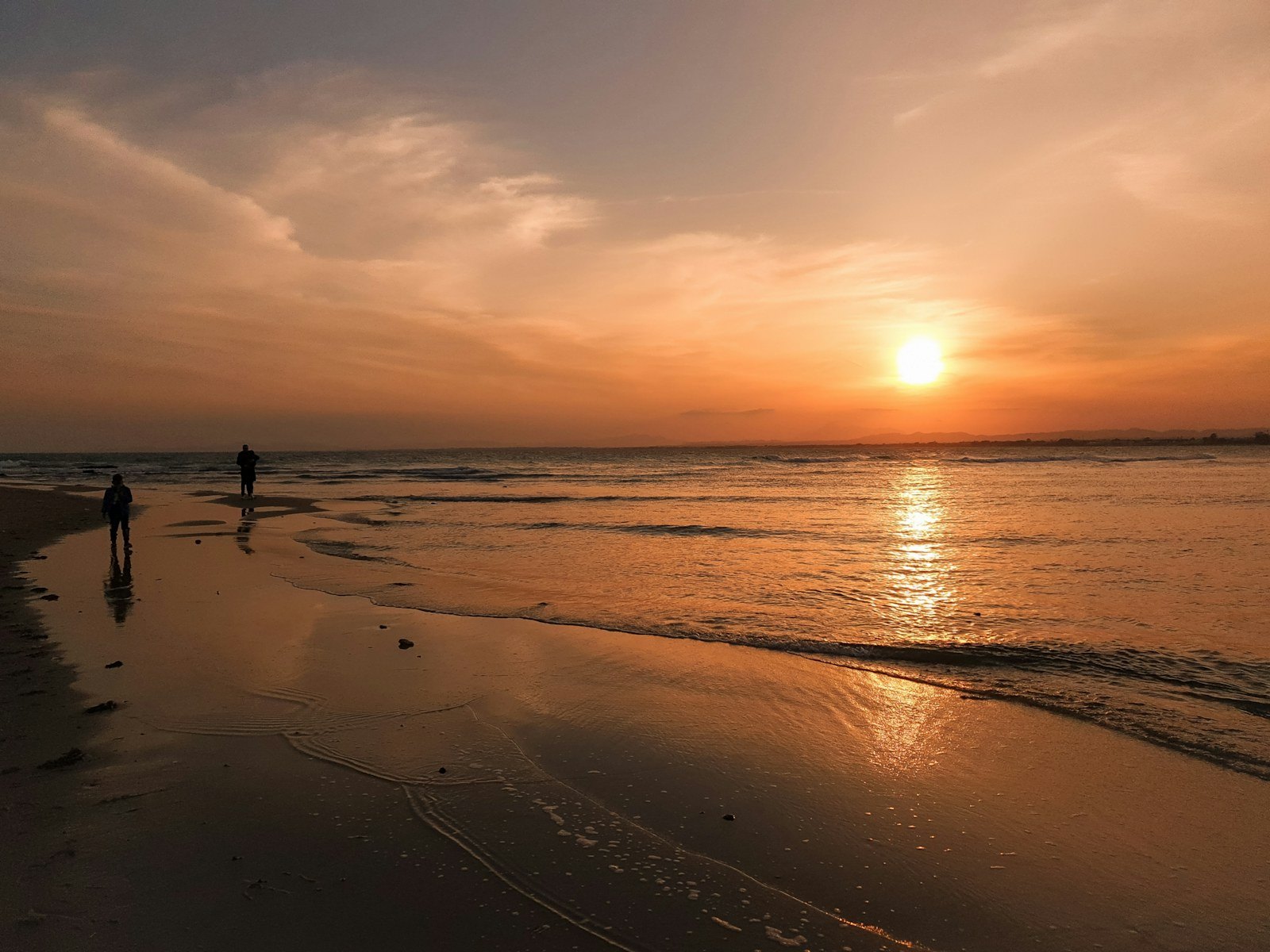 Coucher de soleil sur la plage d'Hammamet