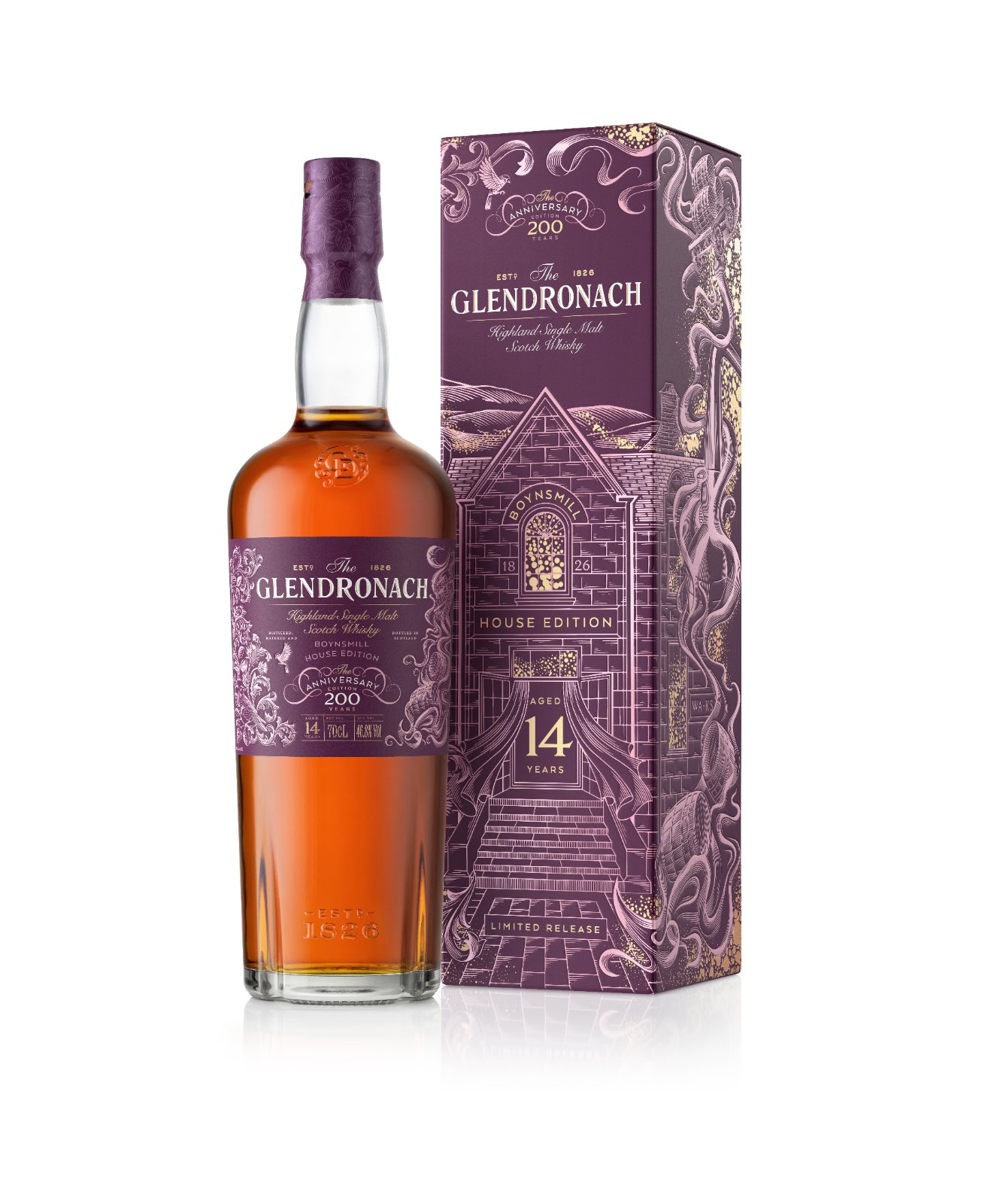 Bouteille et coffret The Glendronach 14 ans Boynsmill House Edition