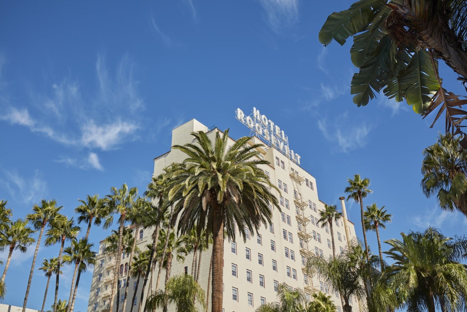 Façade du Hollywood Roosevelt Hotel sur Hollywood Boulevard
