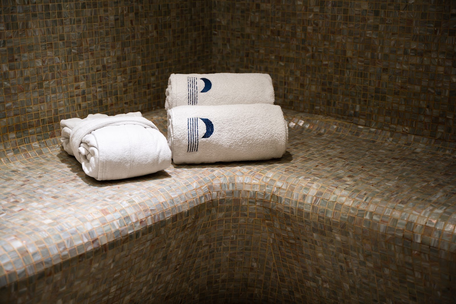 Le hammam en mosaïque Bisazza du Parister Hôtel & Spa