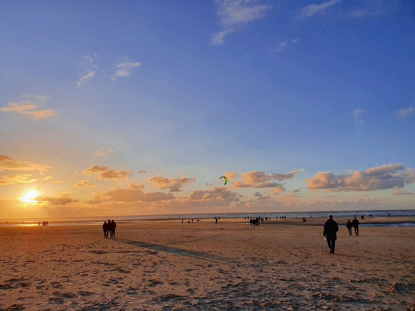 Coucher de soleil sur la plage du Touquet-Paris-Plage, Côte d'Opale