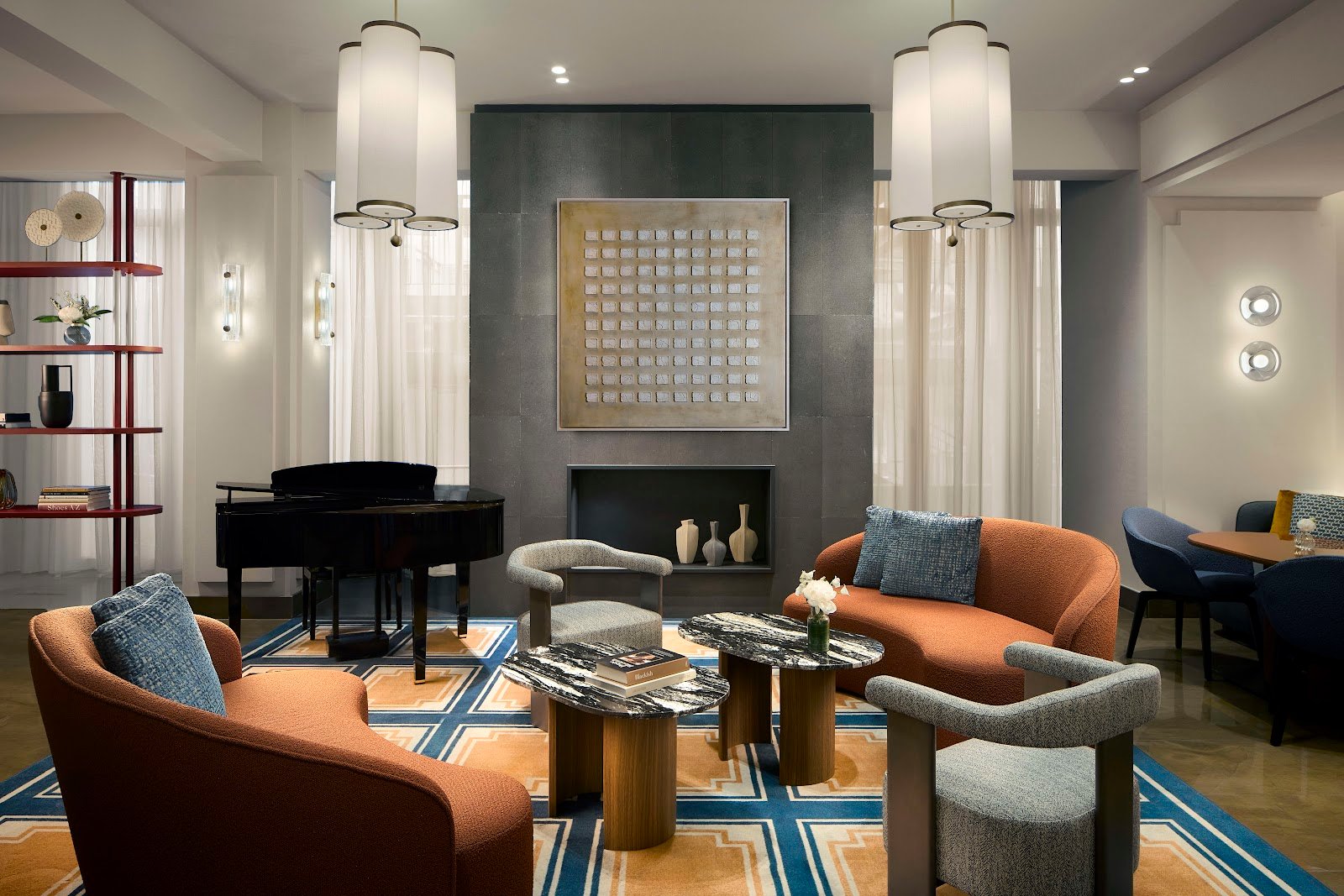 Le lounge et son piano au Tivoli President Milano